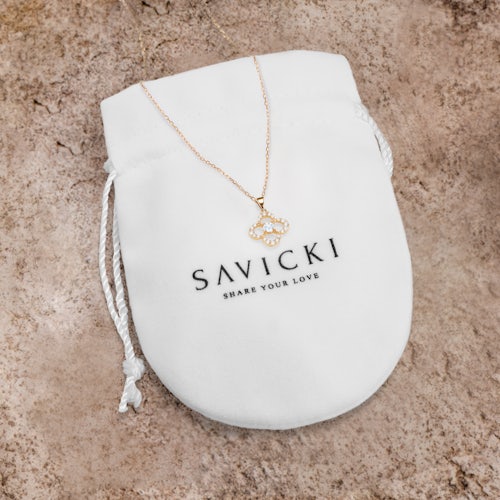 Naszyjnik kwiat Savicki: złoty, diamenty